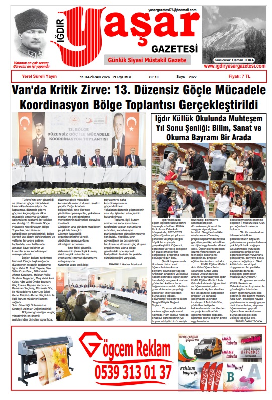 Iğdır Gazeteleri Iğdır Yaşar Gazetesi 11.06.2026