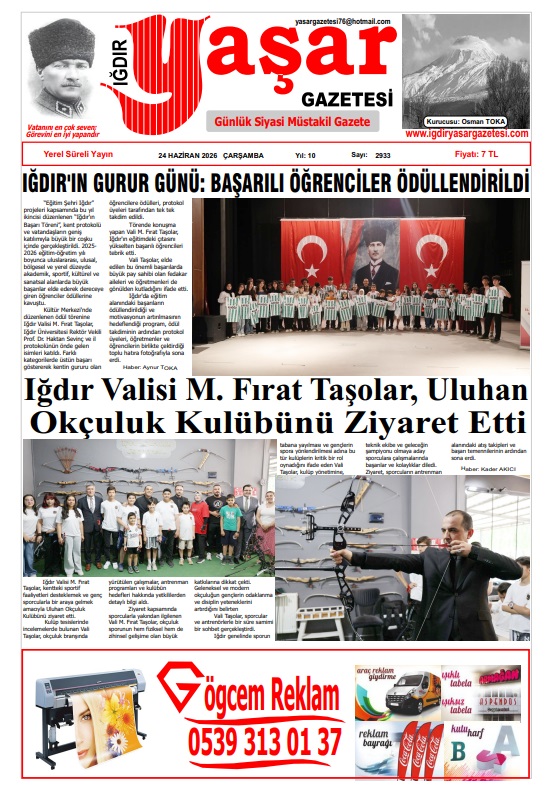 Iğdır Gazeteleri Iğdır Yaşar Gazetesi 24.06.2026