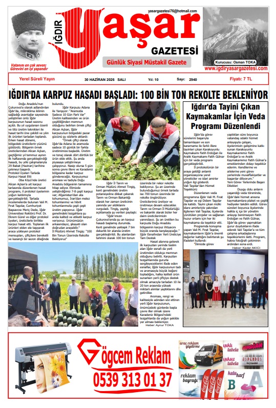 Iğdır Gazeteleri Iğdır Yaşar Gazetesi 30.06.2026