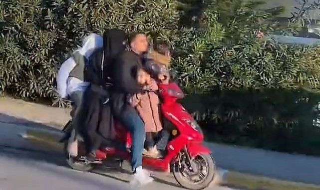 5 kişilik tehlikeli seyahat, görenleri hayrete düşürdü