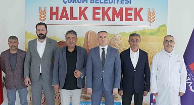 Çorum Belediye Meclis grup başkanları Halk Ekmek Fabrikası'nı inceledi