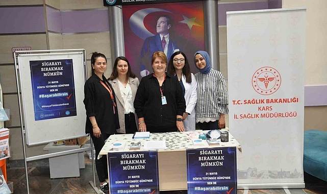 Kars'ta, 31 Mayıs Dünya Tütüne Hayır Günü nedeniyle farkındalık standı açıldı