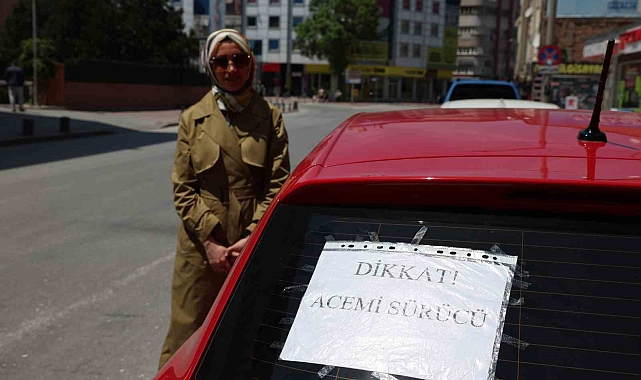 Konya'da Acemi sürücü yazısıyla dikkat çekiyor