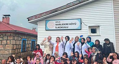 Köy okullarındaki kız öğrencilerin saç kesim ve bakımı yapıldı