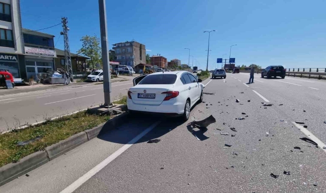 Sinop'ta araç büyükbaş hayvana çarptı