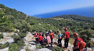 Yürüyüş yaparken düşen yaşlı turist kurtarıldı