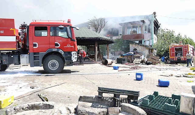 Zeytinyağı fabrikasında çıkan yangına korkuttu