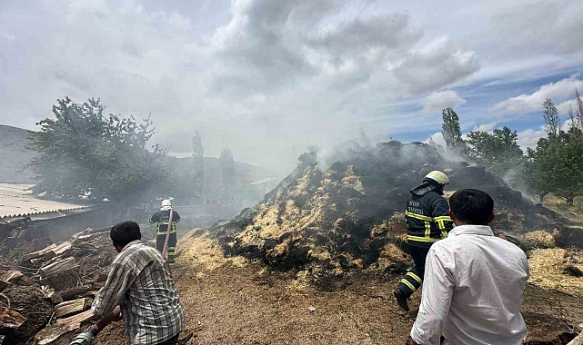 Bin balya saman yangında yanarak kül oldu
