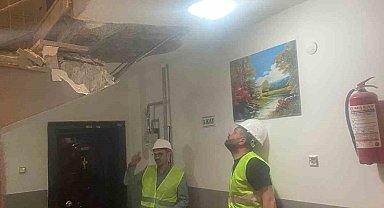 Erzurum'da merdivenleri çöken ve korkuya sebep olan binada inceleme yapıldı