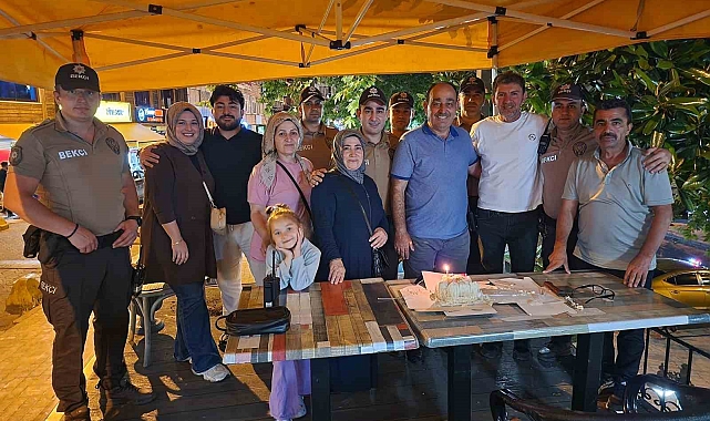 Görevli bekçi, Olay ihbarına gitti, doğum günü sürprizi ile karşılaştı