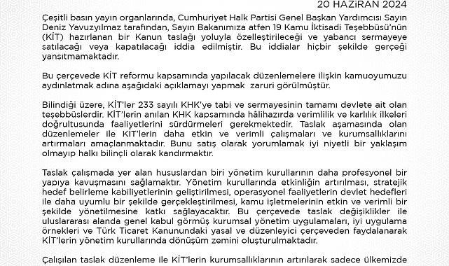 Hazine ve Maliye Bakanlığından, CHP Genel Başkan Yardımcısı Yavuzyılmaz'a yalanlama