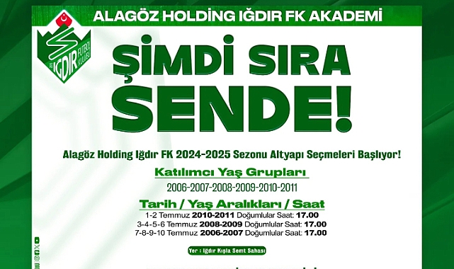 Iğdır Spor Altyapı Seçmeleri Başlıyor!