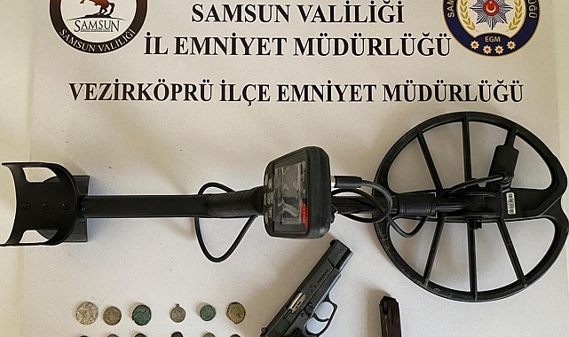 İslami dönem ve İslam öncesi dönemlere ait 17 adet sikke ve 5 adet tarihi eser ele geçirildi