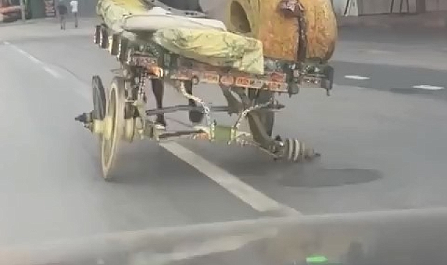 3 tekerli at arabası ile seyahat etti