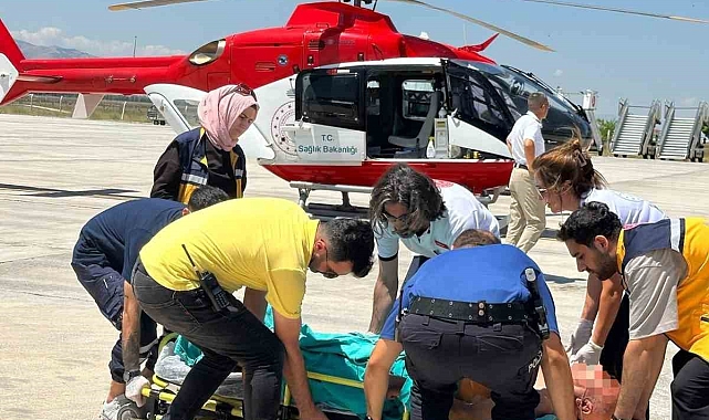 Ambulans helikopter, 78 yaşındaki hasta için havalandı