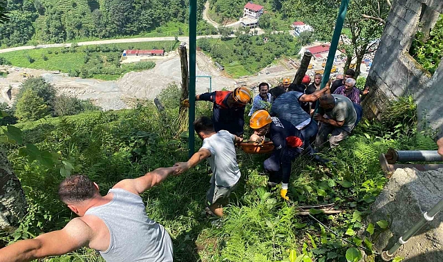 Çay toplayan vatandaş, teleferikte bulunan elektrik akımına kapıldı