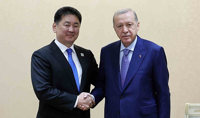 Erdoğan, Moğolistan Cumhurbaşkanı Khurelsukh ile görüştü