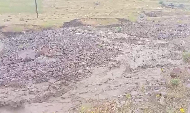 Iğdır’ın yüksek kesimlerinde sağanak yağış ve dolu sele neden oldu