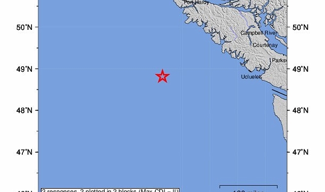 Kanada'nın Tofino kentin açıklarında 6.4 büyüklüğünde deprem oldu