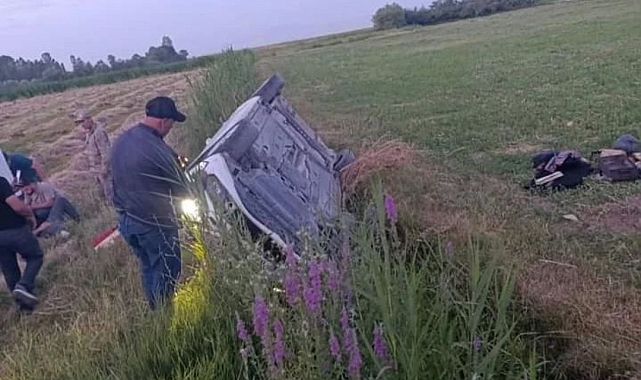 Van'ın Gevaş ilçesinde otomobil takla attı