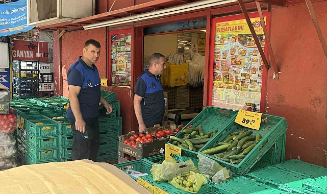Zabıta, kaldırım işkaline yönelik marketlere denetim yaptı