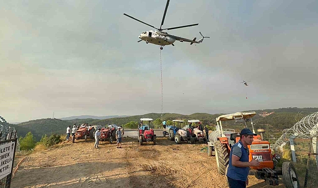 Çıkan orman yangınına müdahalede bölge halkı seferber oldu