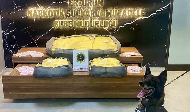 Erzurum'da düzenlenen uyuşturucu operasyonunda 12 kilo 285 gram metamfetamin ele geçirildi