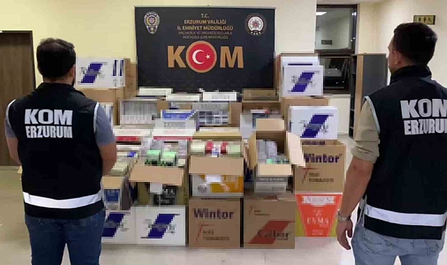 Erzurum'da kaçak sigara operasyonu: 2 şüpheli tutuklandı