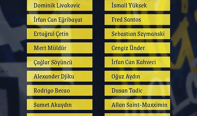 Fenerbahçe'nin Çaykur Rizespor maçı kamp kadrosu belli oldu