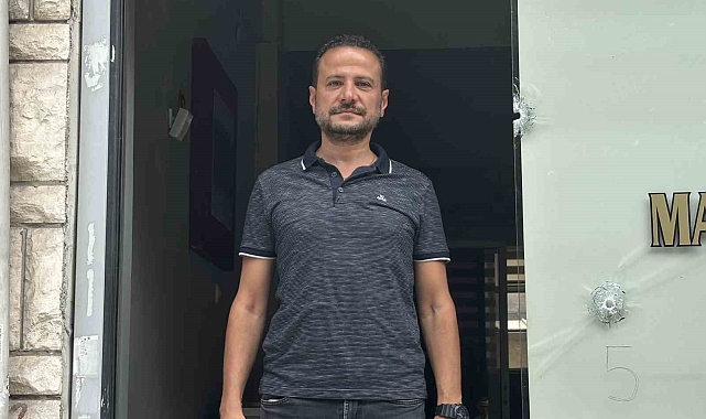 İşyerine silahlı saldırı güvenlik kamerasına yansıdı