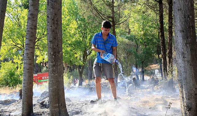 Serik Orman Yangınında 12 Yaşındaki Eymen'den Alkışlanacak Hareket