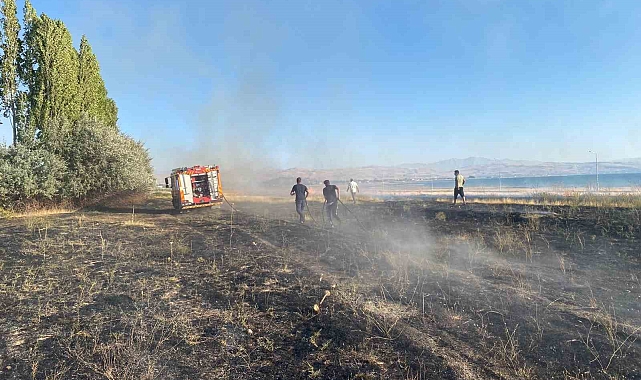Van'da anız yangını