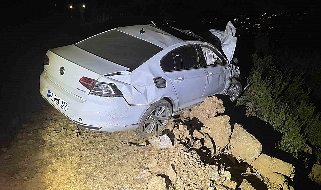 Ehliyetsiz çocuğun kullandığı otomobil uçuruma yuvarlandı