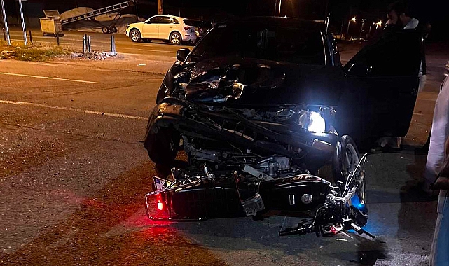 Iğdır'da otomobil ile motosiklet kafa kafaya çarpıştı!