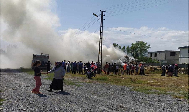 Iğdır'da yüzlerce ot balyası küle döndü!