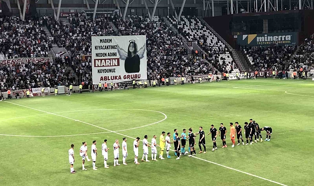 'Narin',  Elazığspor-Nazillispor maçı öncesi açılan pankartla anıldı