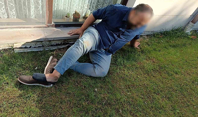 Camdan atlayan şüpheli şahıs ayağını kırdı