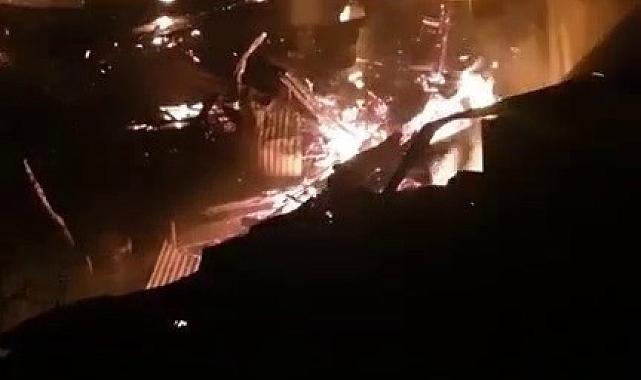 İspir'de çıkan yangında korku dolu anlar yaşandı
