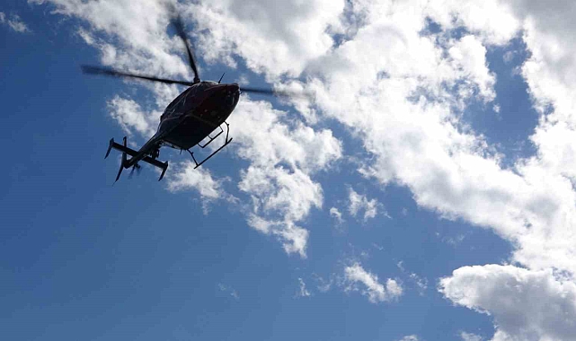 Kayıp Rojin için polis helikopteri de çalışmalara destek vererek bölgeyi havadan tarıyor
