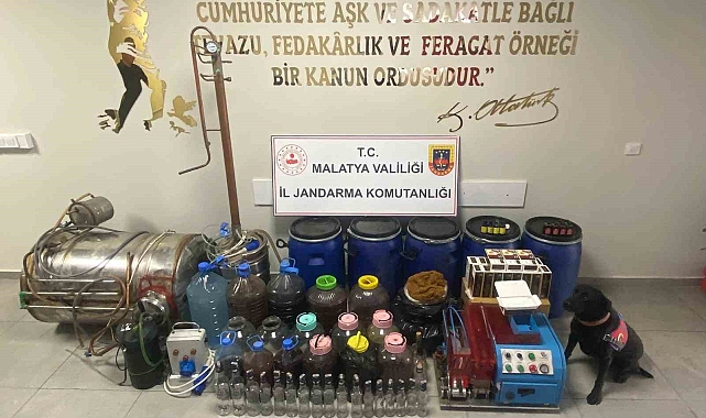 Malatya'da, jandarmanın düzenlediği operasyonda 380 litre sahte alkol ele geçirildi