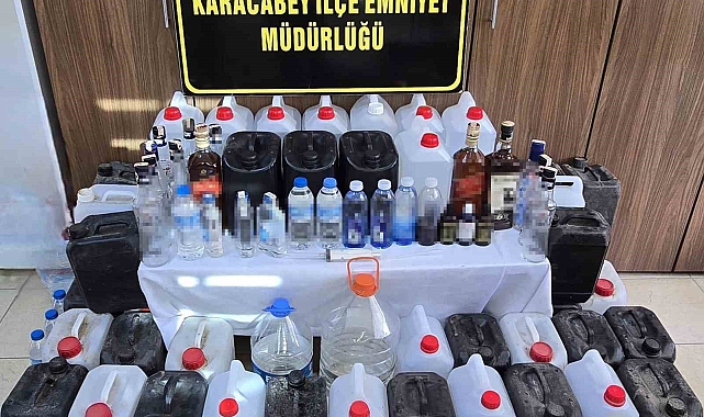 Sahte ve kaçak alkol operasyonunda kaçak alkol, rakı, viski, mastika ve anason yağı bulundu