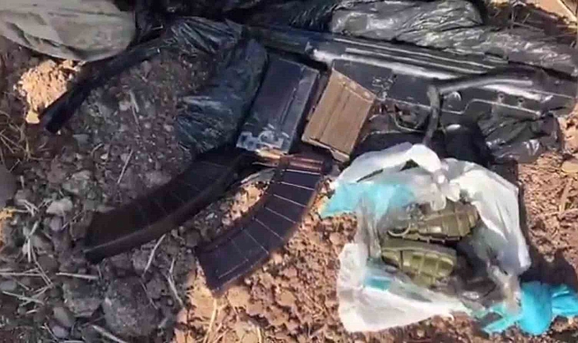 2 el bombası ile uzun namlulu silahlar ele geçirildi