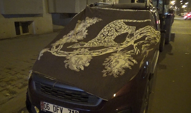 Araçlara battaniyeli soğuk önlemi