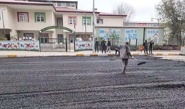 Iğdır'da okul önlerinde aslfatlama çalışması yapıldı