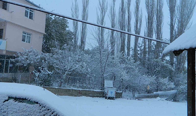 Posof ilçesi güne kar yağışıyla uyandı