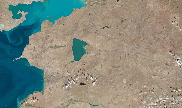 Van Gölü'ndeki güçlü akıntılar Avrupa Uzay Ajansı tarafından görüntüledi