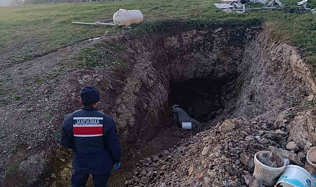 Bağ evinde kaçak kazı ortaya çıktı