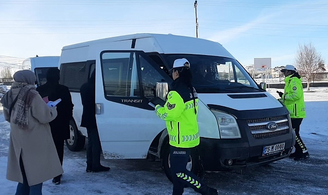 Çıldır'da taşımalı servis araçları, denetlendi