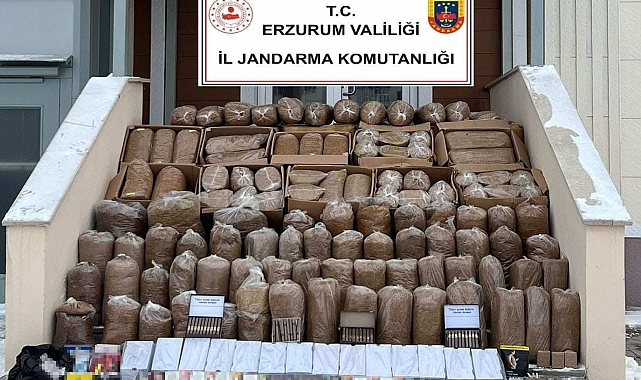 Erzurum'da Büyük Kaçak Tütün Operasyonu: 1 Tonun Üzerinde Tütün Ele Geçirildi