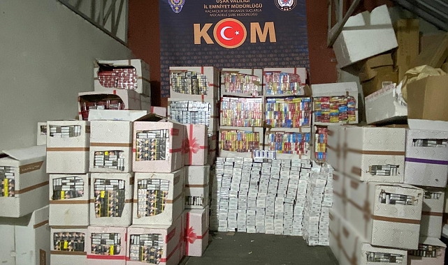 Piyasa değeri 3 milyon TL olan kaçak sigara ele geçirildi